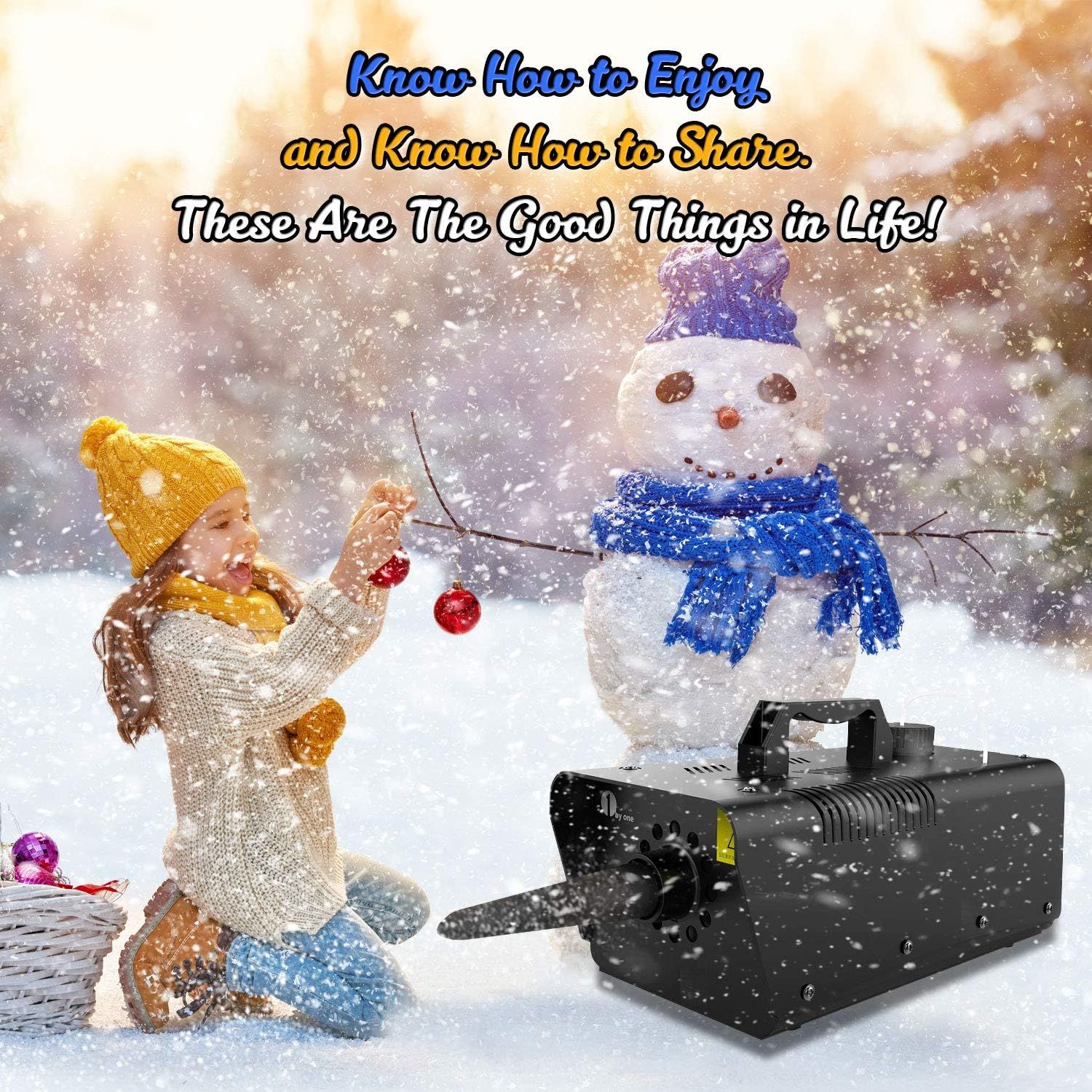 1byone 650W Wired Remote Control Snow Machine - Black