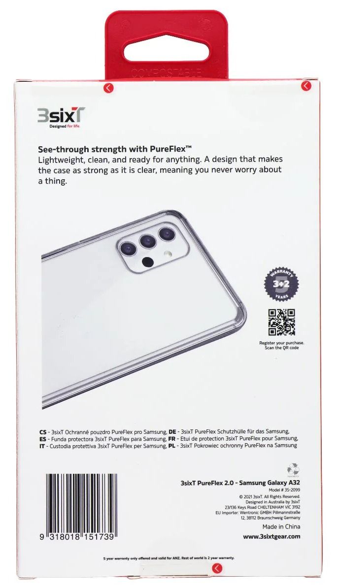 3SIXT PureFlex Series Case for Samsung Galaxy A32 - Clear