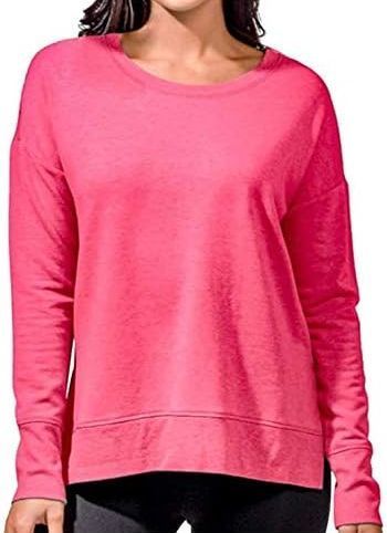Active Life Women's Side Slit Modal Top (Large) - Pink Heather