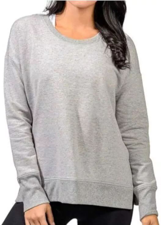 Active Life Women's Side Slit Modal Top (Medium) - Grey Confetti