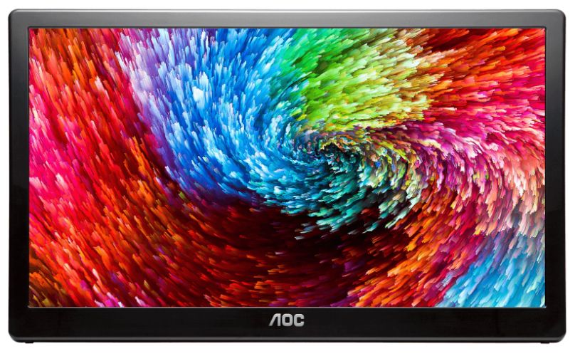 AOC E1659FWU 15.6" Portable LED Monitor - Black - 15.6 Inch