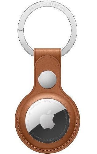 Apple Leather Key Ring Case For AirTag - Saddle Brown