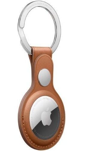 Apple Leather Key Ring Case For AirTag - Saddle Brown