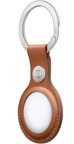 Apple Leather Key Ring Case For AirTag - Saddle Brown