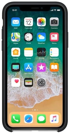 Apple Silicone Phone Case for iPhone X - Black