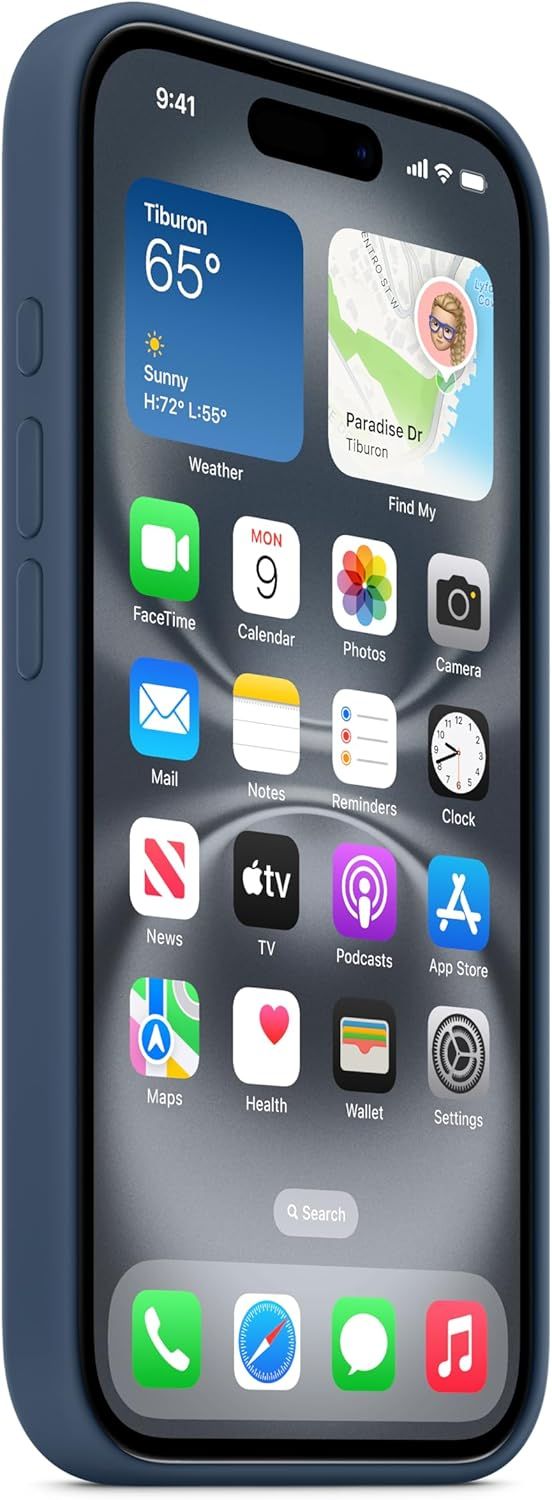 Apple Silicone Phone Case with MagSafe for iPhone 16 - Denim