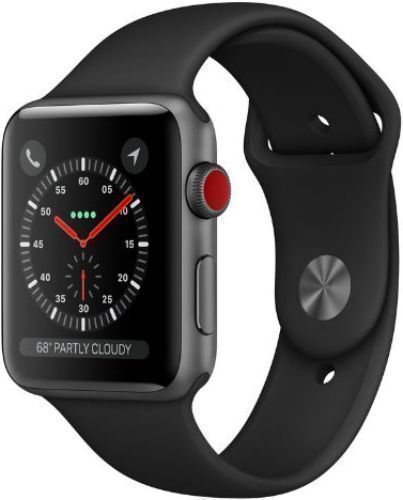 Apple Watch Series 3 (Cellular + GPS) - 16GB - 42mm - Space Grey Aluminum Case with Black Rubber Sport Band