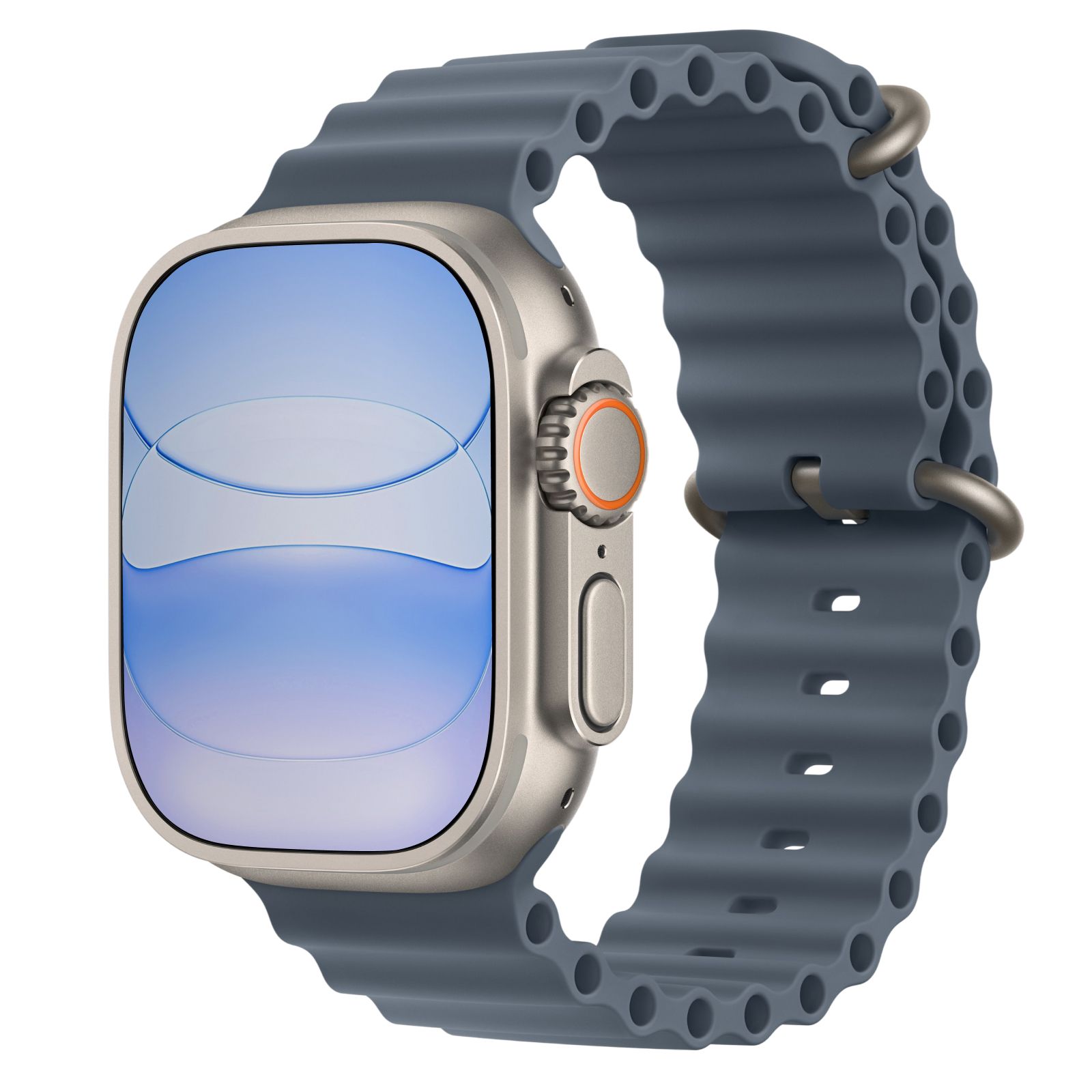Apple Watch Ultra 3 - 64GB - 49mm - Natural Titanium Case with Anchor Blue Nylon Weave Ocean Band - M/L Size