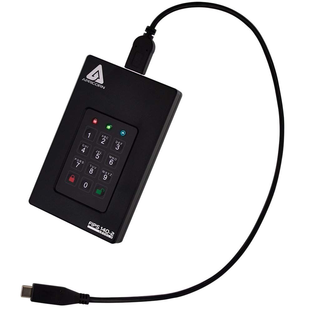 Apricorn Aegis Fortress 2TB External Hard Drive - Black