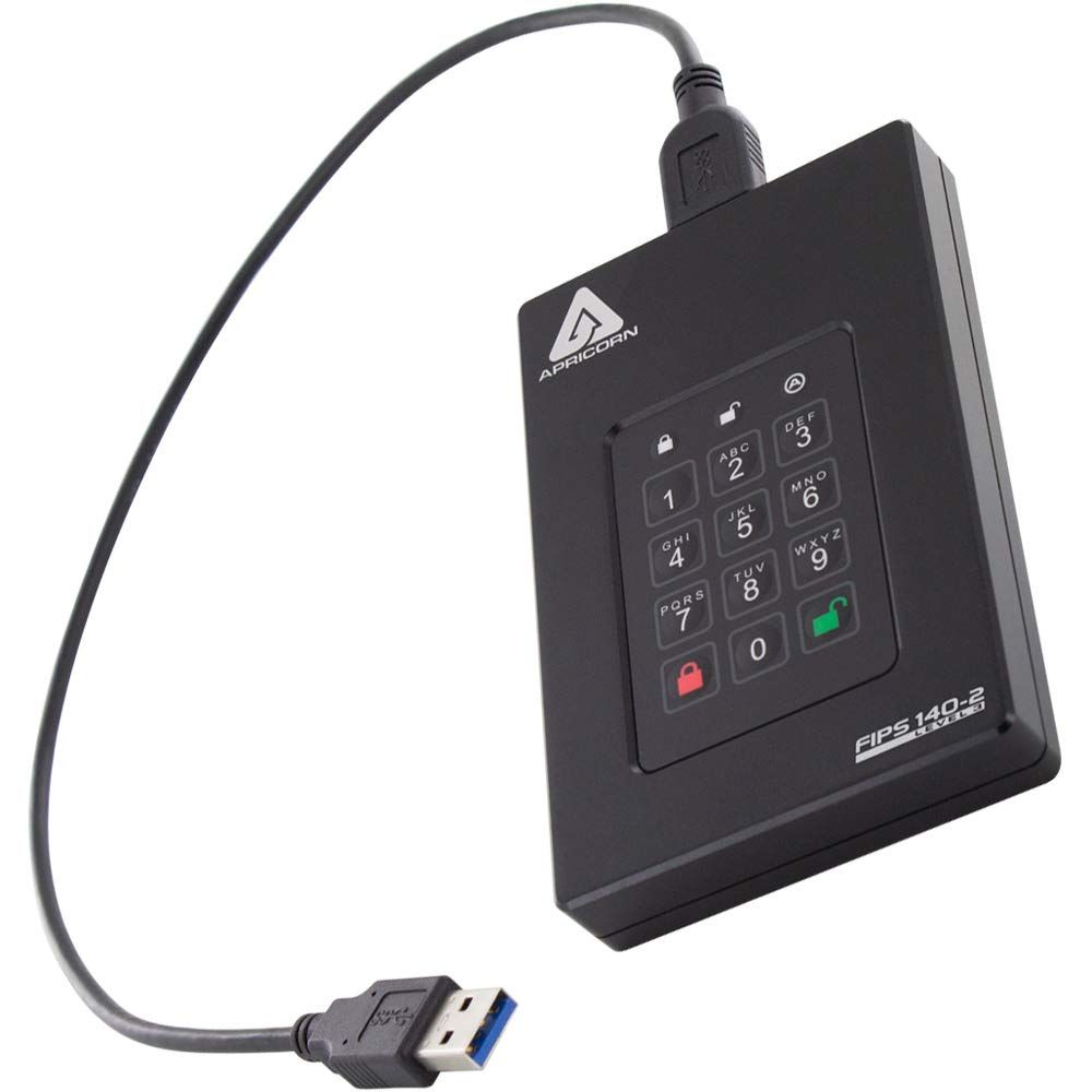 Apricorn Aegis Fortress 2TB External Hard Drive - Black