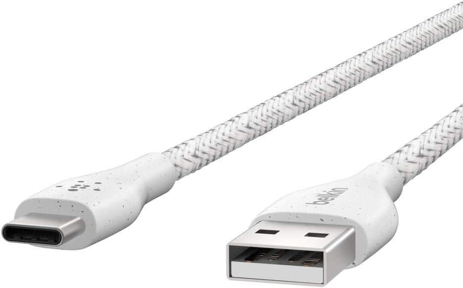 Belkin DuraTek Plus USB-A To USB-C Cable with 4ft Strap - White