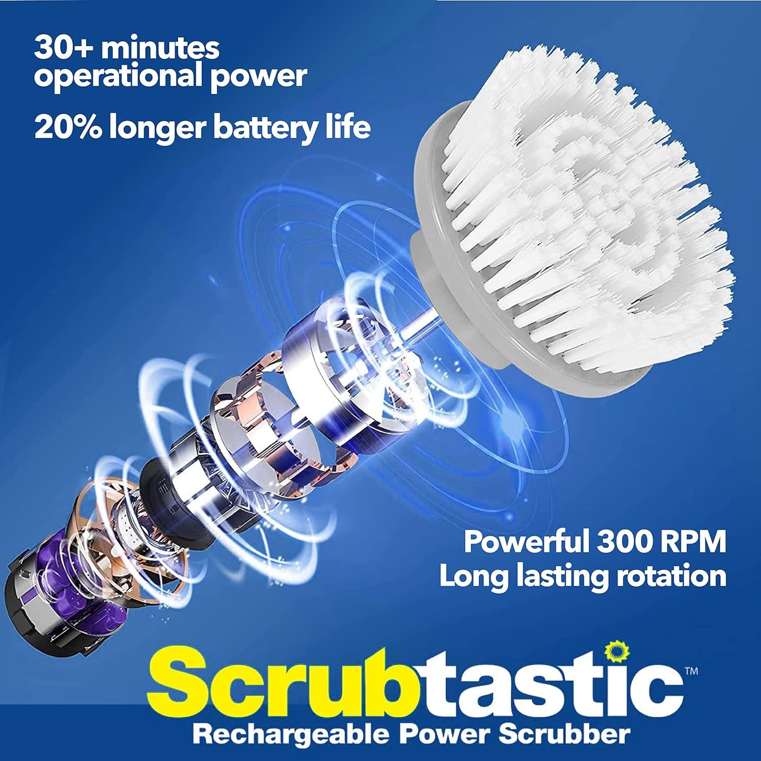 Bell + Howell Scrubtastic Max Spin Scrubber - White