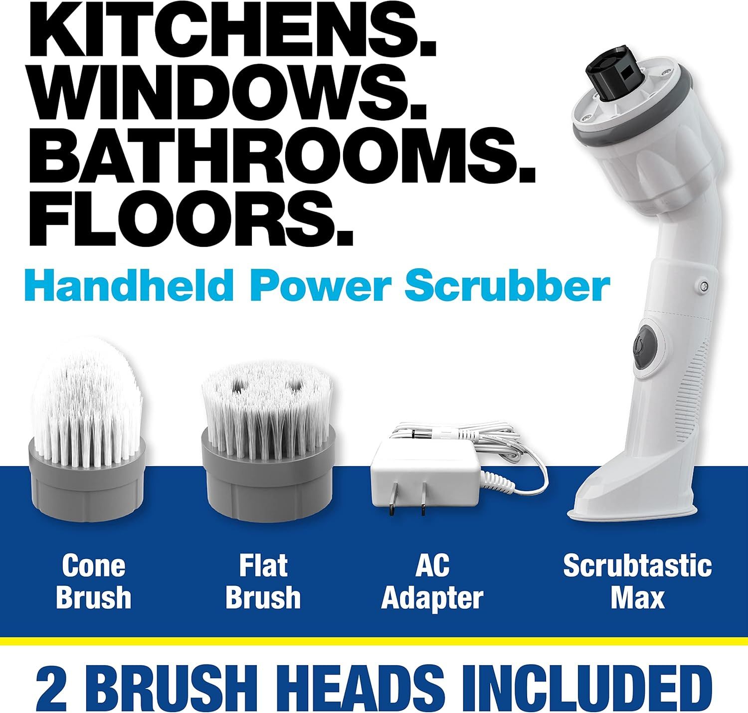 Bell + Howell Scrubtastic Max Spin Scrubber - White