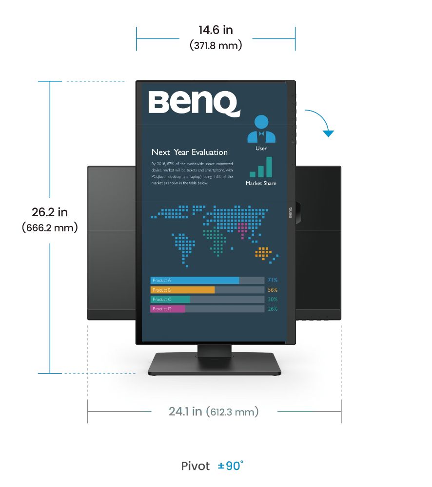 BenQ BL2786TC USB-C 100Hz Business Monitor 27" - Black - 27 Inch