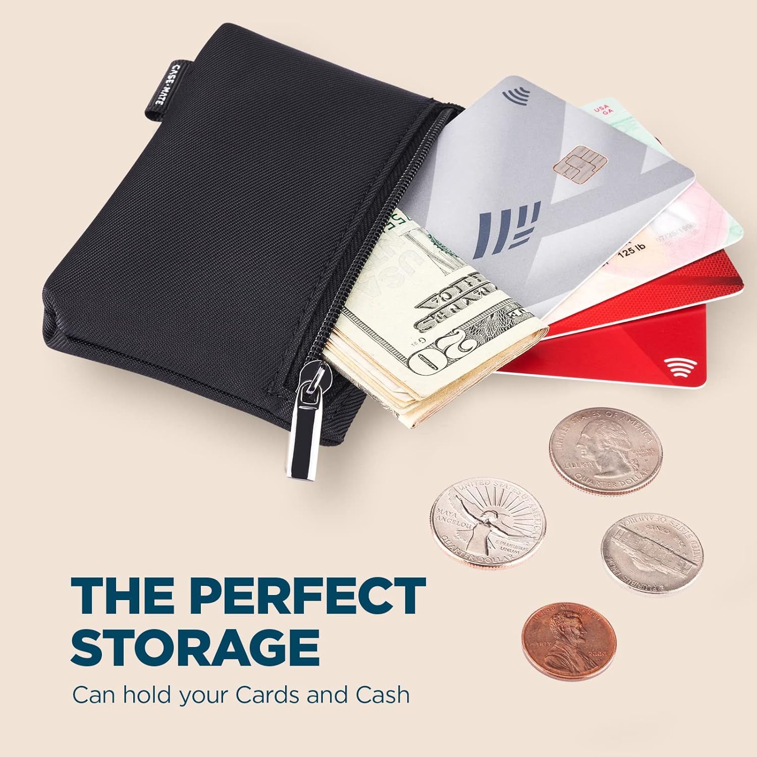 Case-Mate Magnetic Zipper Pouch - Black