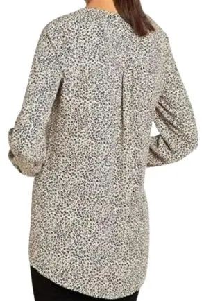 Chelsea & Theodore Women's Top Small Leopard Print - M - White/Black
