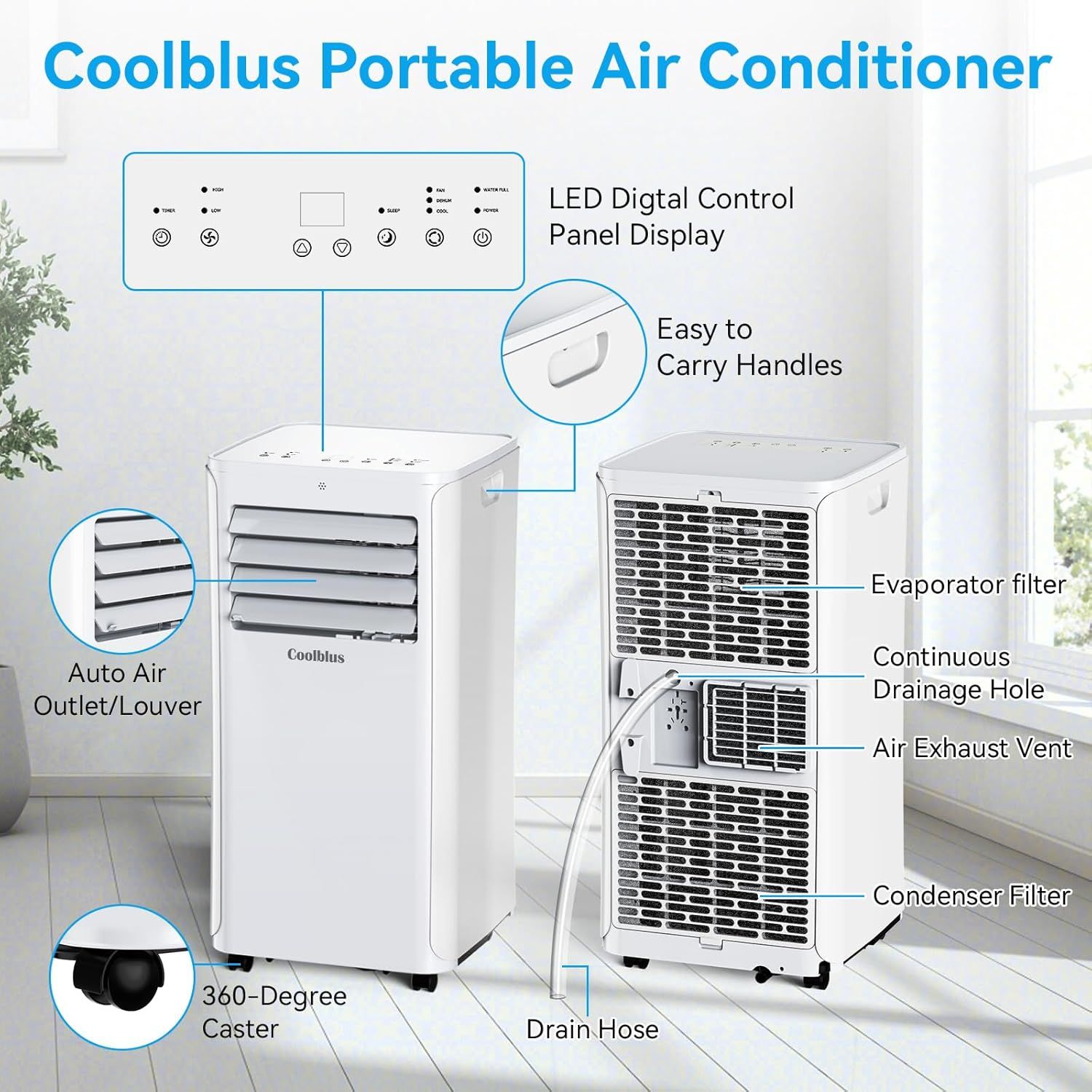 Coolblus A016B Portable Air Conditioner - White
