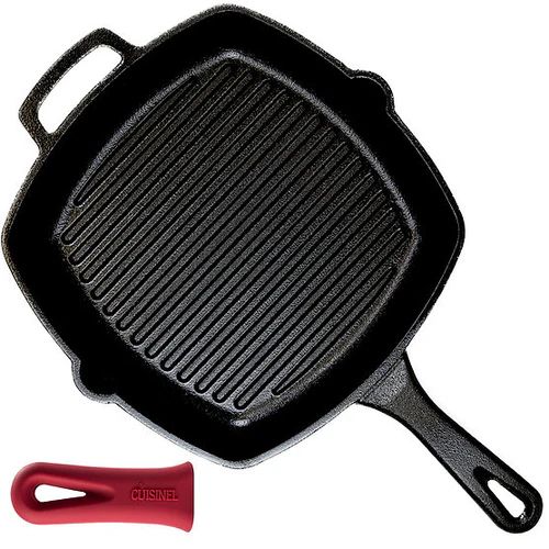 Cuisinel Cast Iron Square Grill Pan 10.5" - Black