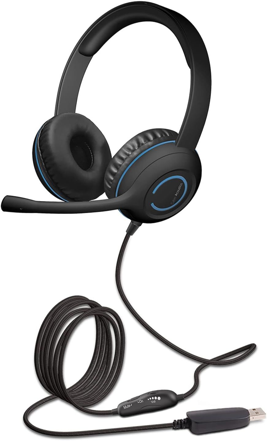 Cyber Acoustics AC-5008 USB Stereo Headset - Black