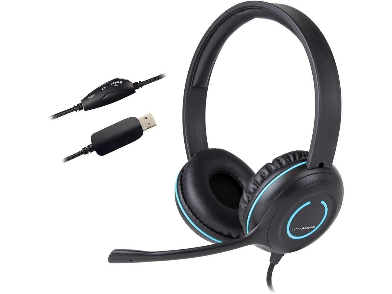 Cyber Acoustics AC-5008 USB Stereo Headset - Black