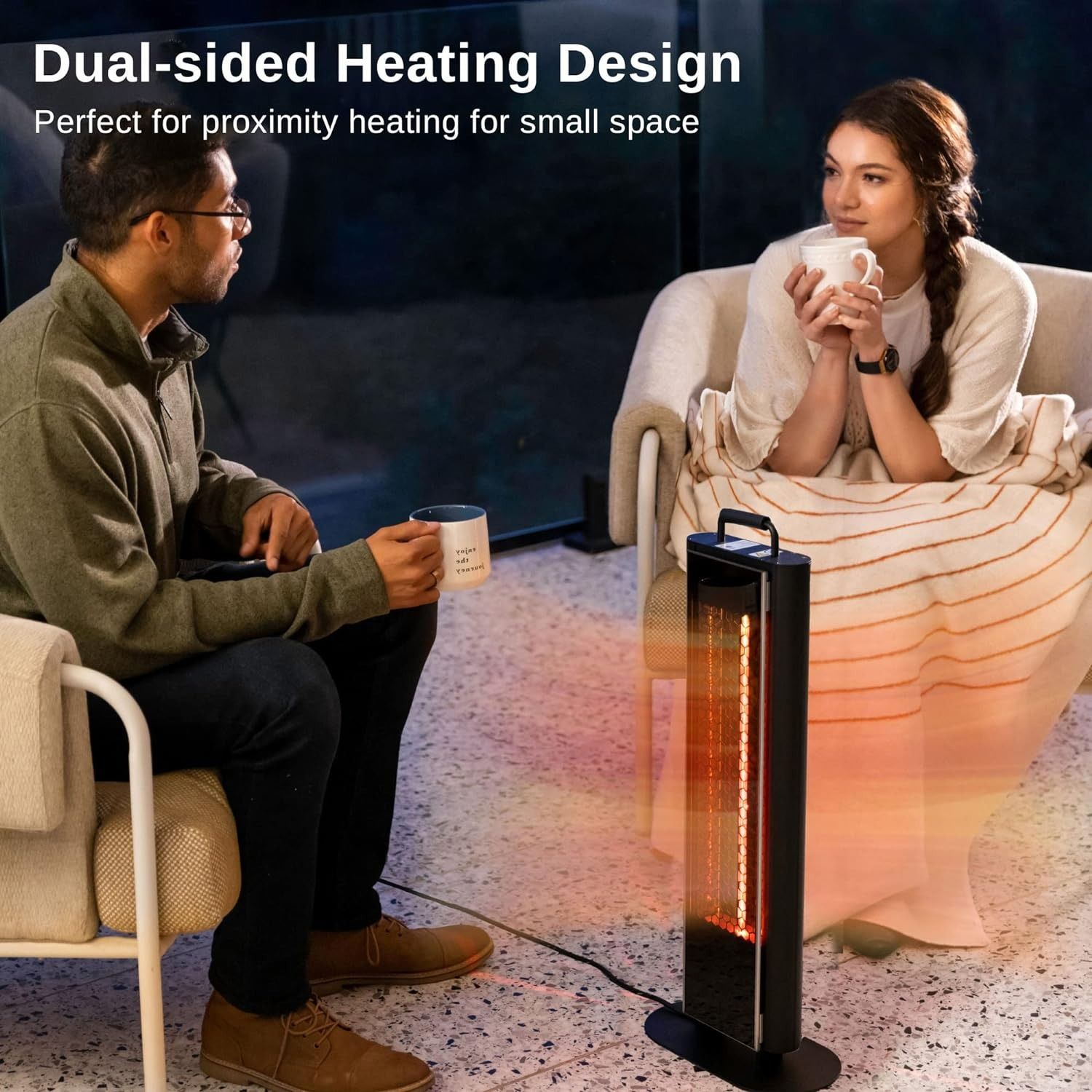 East Oak 1200W Patio Heater - Black
