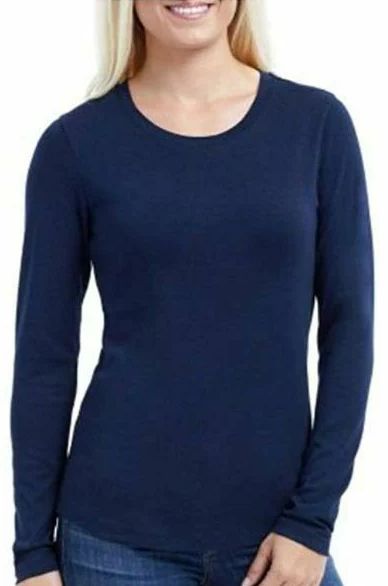 Eddie Bauer Women's Long Sleeve Top S - Deep Ocean Navy