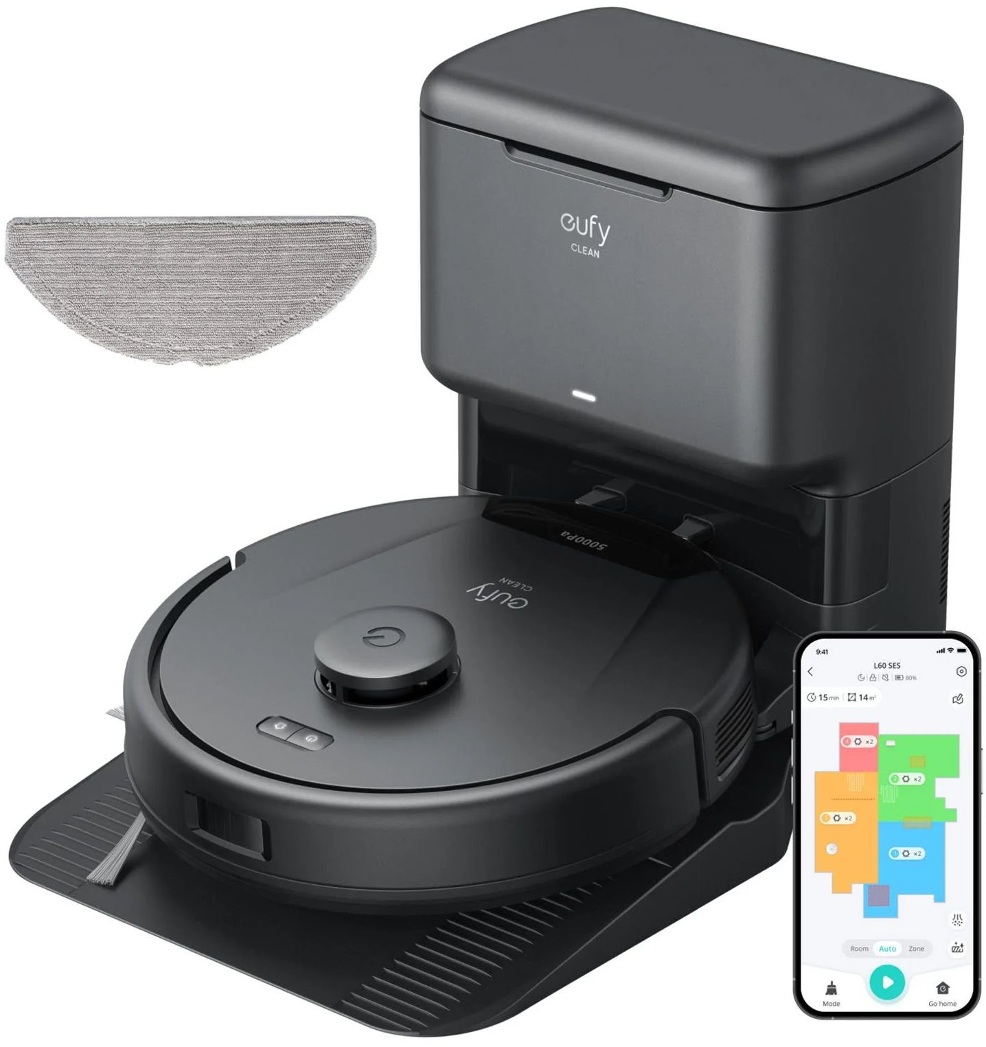 Eufy L60 Hybrid Robot Vacuum with Self Empty Station - Black