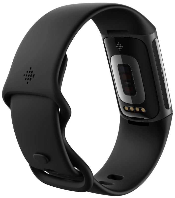 Fitbit Charge 6 Fitness Tracker - Black Aluminum Case with Obsidian Silicone Infinity Band