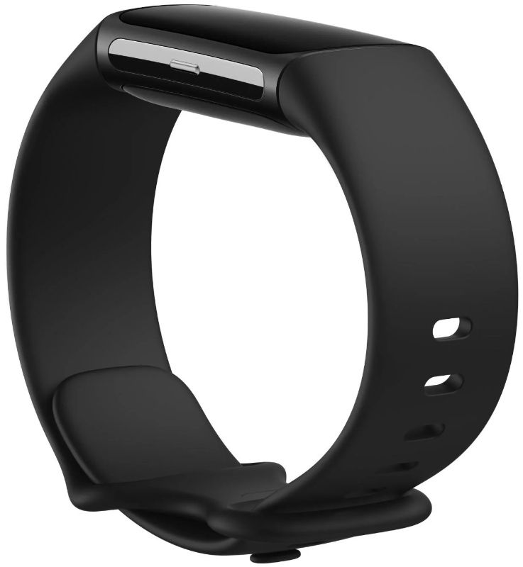 Fitbit Charge 6 Fitness Tracker - Black Aluminum Case with Obsidian Silicone Infinity Band