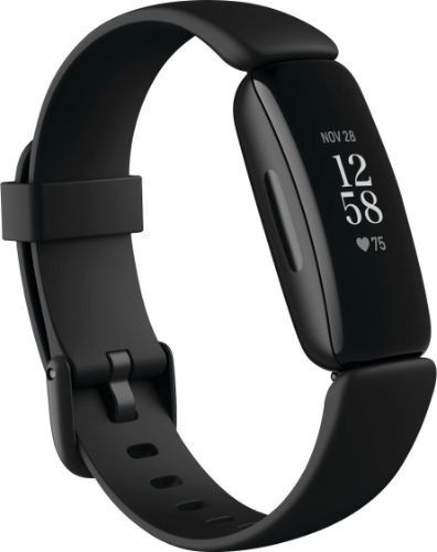Fitbit Inspire 2 Fitness Tracker - 36mm - Black Soft TPU Case with Black Silicone Silicone Band - Small Size