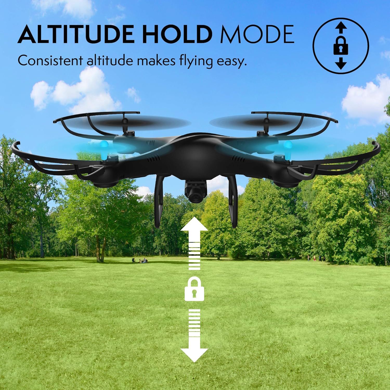 Force1 U45W FPV Drone with Camera - Black