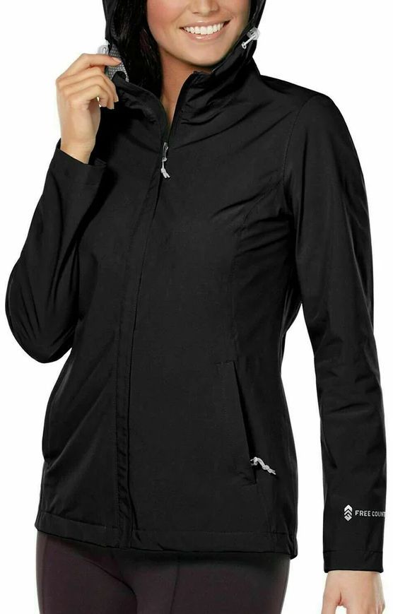 Free Country Women's Waterproof Rain Jacket XL - Black