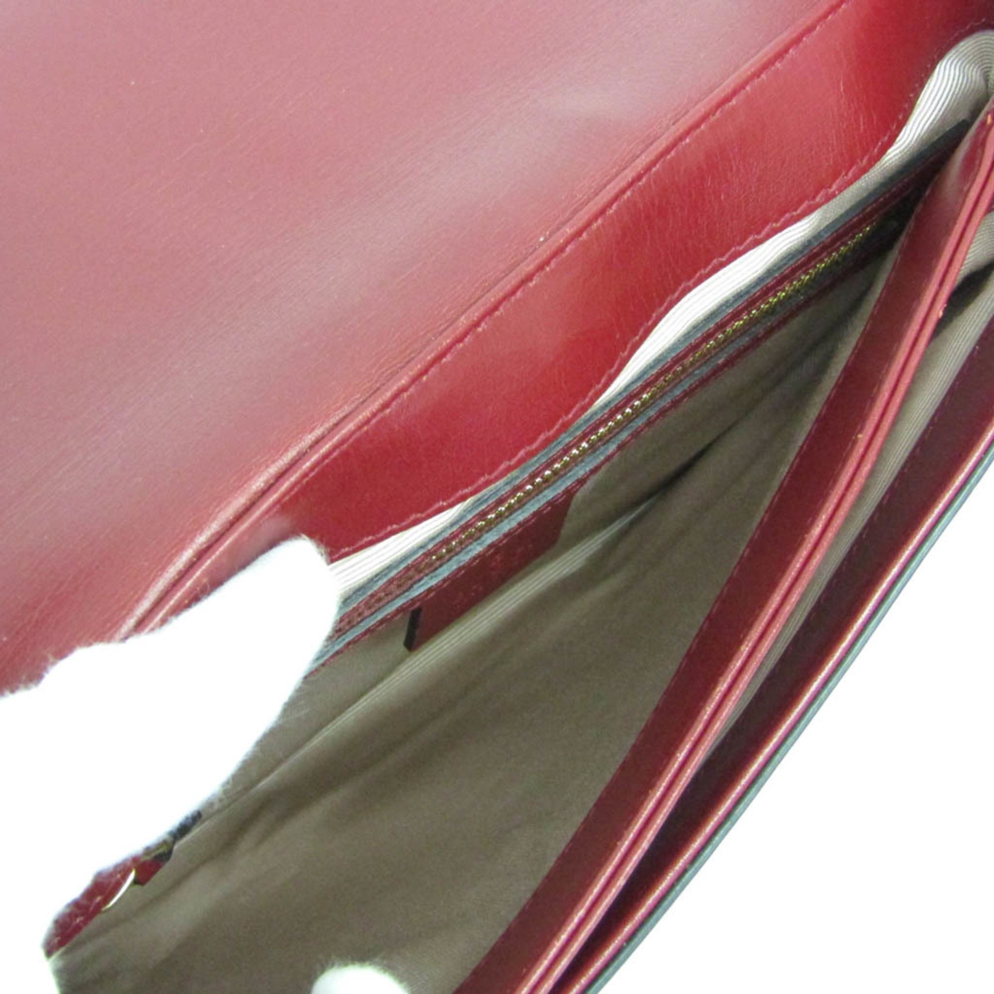 Gucci Leather Shoulder Bag - Leather - Black/Dark Red