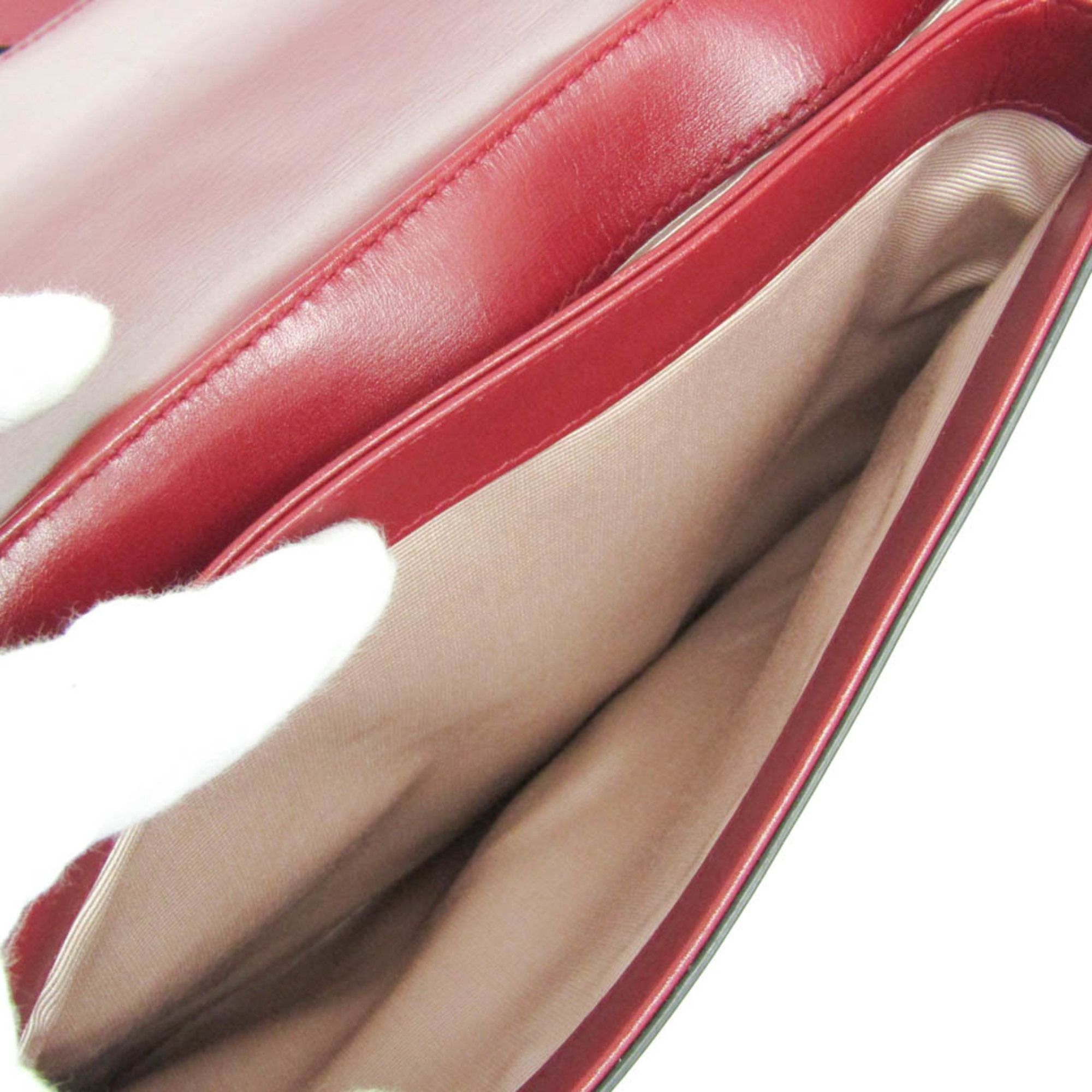 Gucci Leather Shoulder Bag - Leather - Black/Dark Red