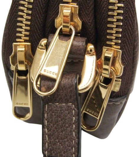 Gucci Ophidia Leather GG Supreme Shoulder Bag - Leather - Beige/Brown