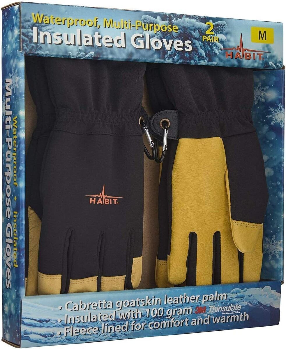 Habit Waterproof Multi-Purpose Insulated Gloves M - Black/Yellow