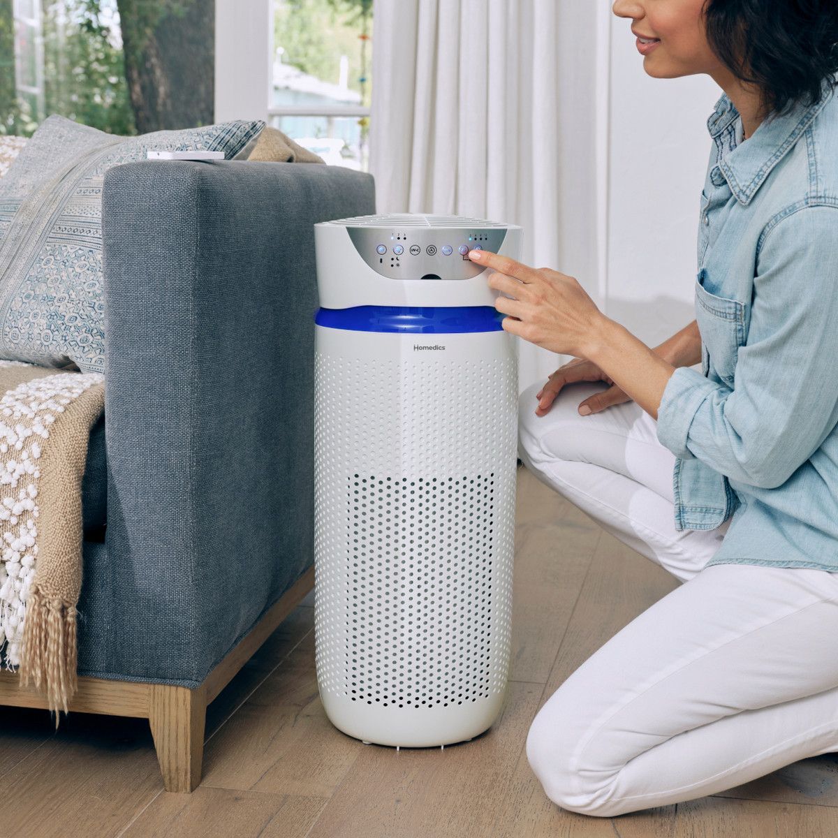 Homedics 5-in-1 UV-C Extra Large Air Purifier - White