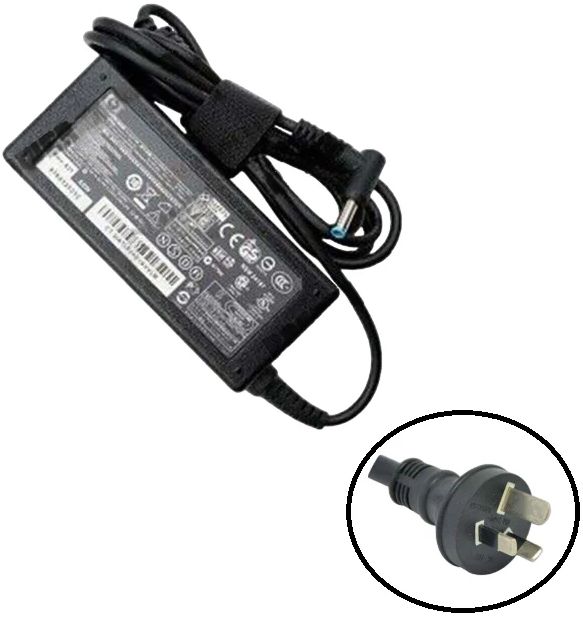 HP 65W AC Adapter Charger (Blue Tip) - Black