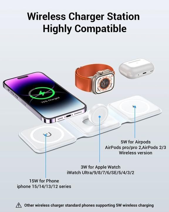 Impuvers 3-in-1 Wireless Charger - White