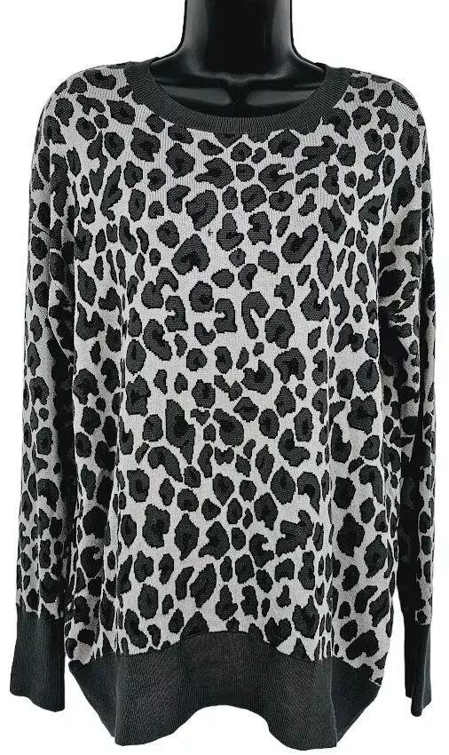 Isaac Mizrahi New York Women's Lounge Sweater L - Leopard
