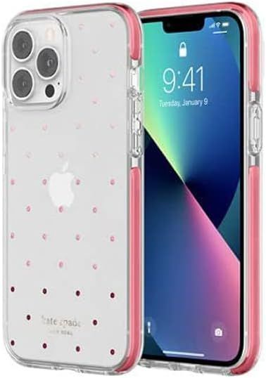 Kate Spade Defensive Phone Case for iPhone 13 Pro Max - Pin Dot Ombre Pink/Clear