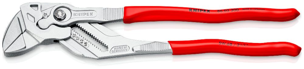 Knipex 86 03 300 12" Pliers Wrench - Silver/Red