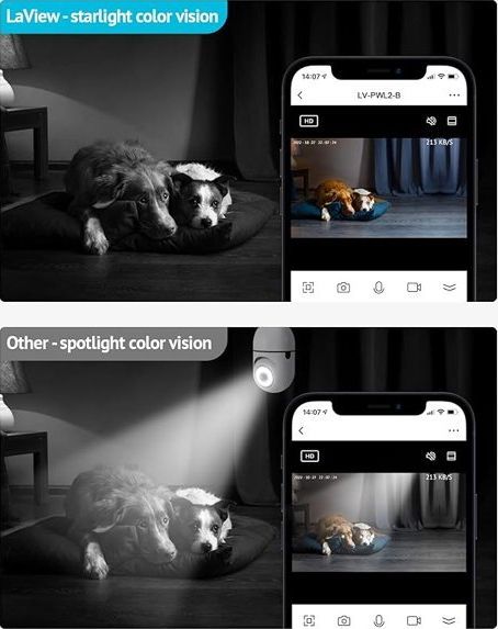 LaView Wireless Bulb Security Camera 360° LV-PWL2 - Black