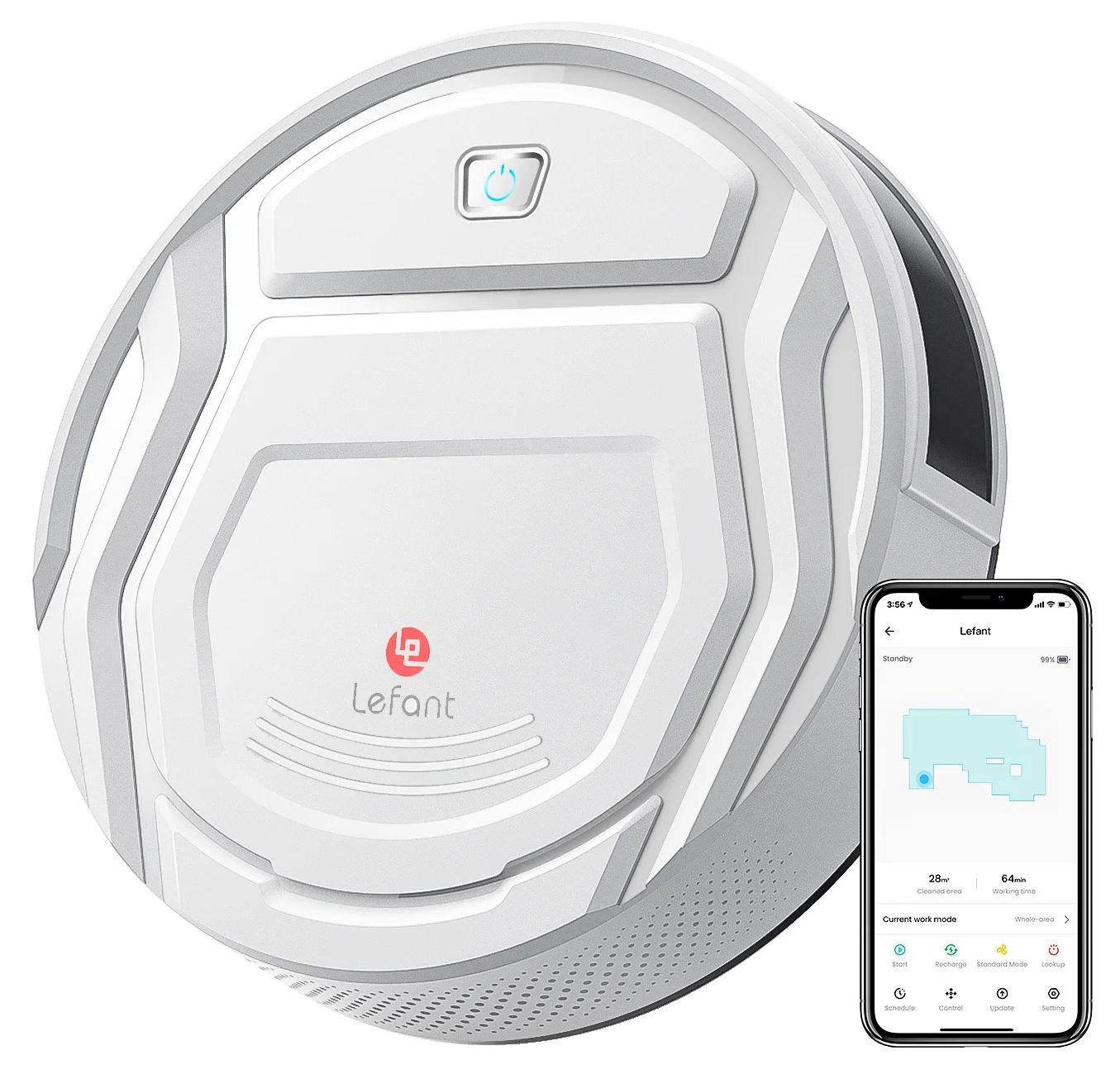 Lefant M210 Robot Vacuum Cleaner Slim Self-Charging - White