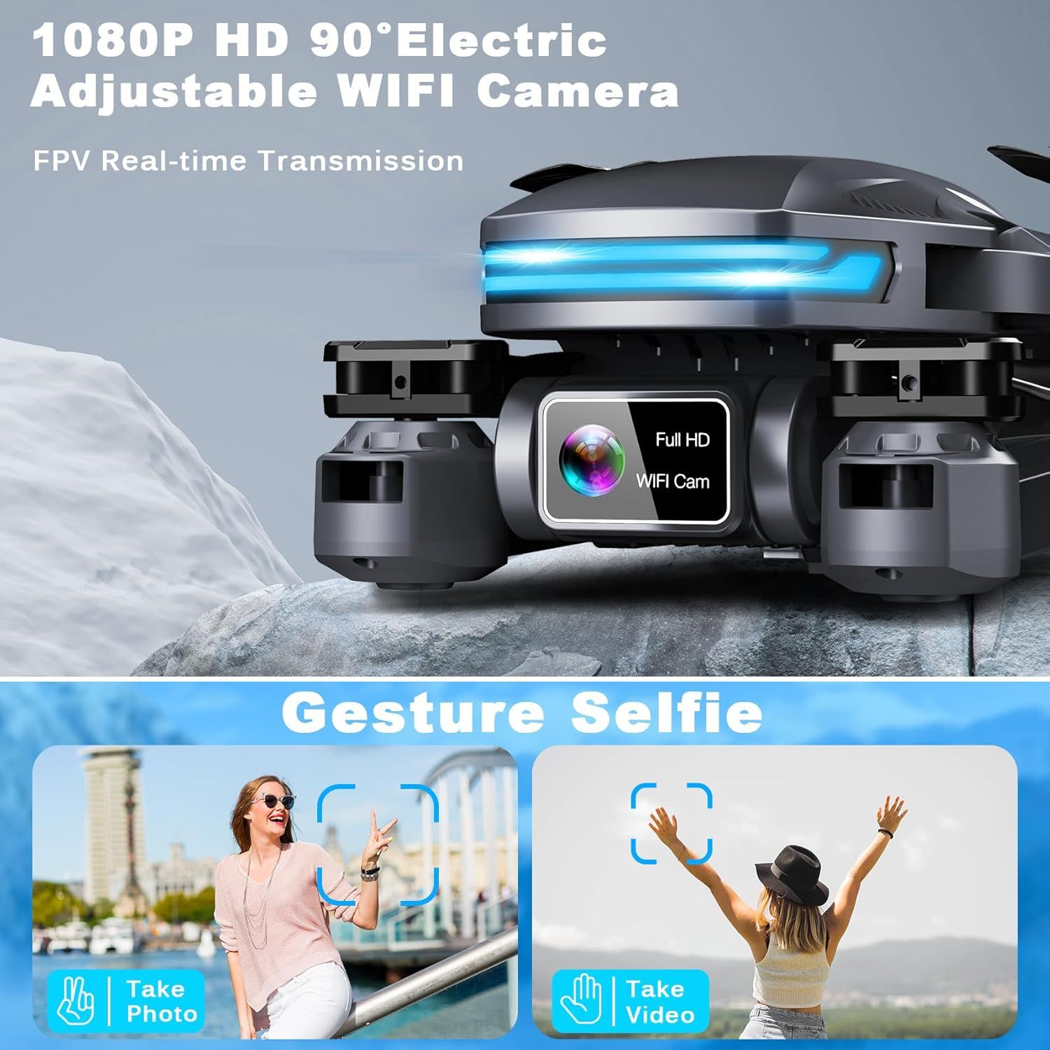 Loiley Drone with Camera Adults FPV for Kids S29 - Black