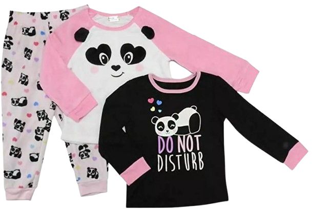 Member's Mark Girls Favorite Pajamas Panda 3T - Black/Pink/White