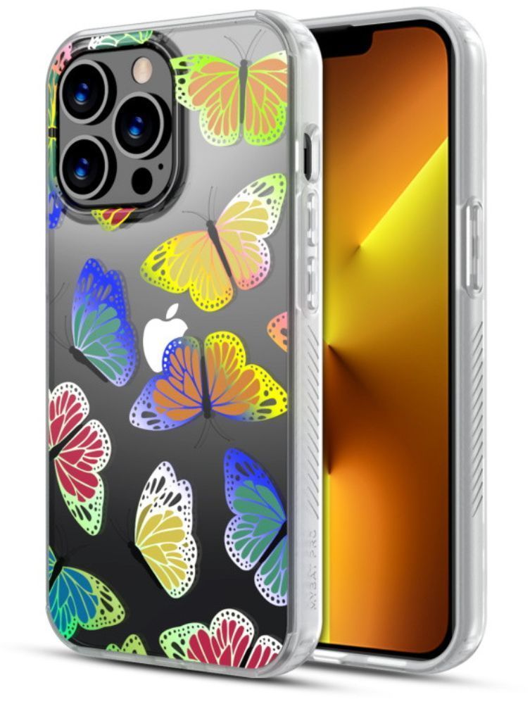 MyBat Pro Mood Series Phone Case for iPhone 13 Pro Max - Iridescent Butterflies - Brand New