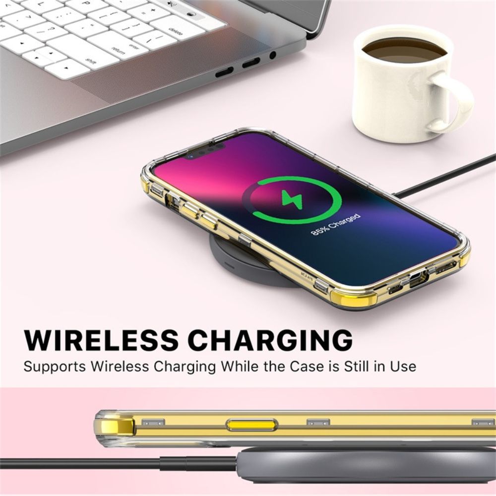 MyBat Pro Tuff Kleer Series Phone Case for iPhone 14 Plus - Pink Marbling/Electroplating Gold - Brand New