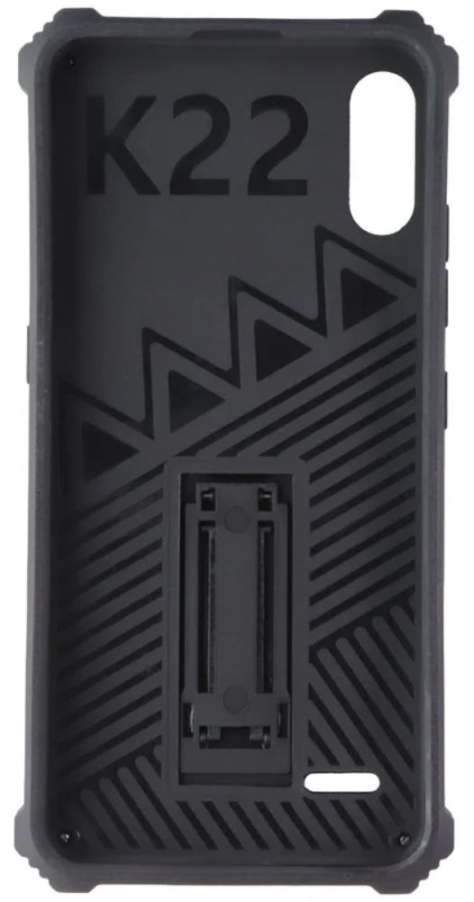 MyBat Rugged Kickstand Phone Case for LG K22 - Black/Black - Brand New