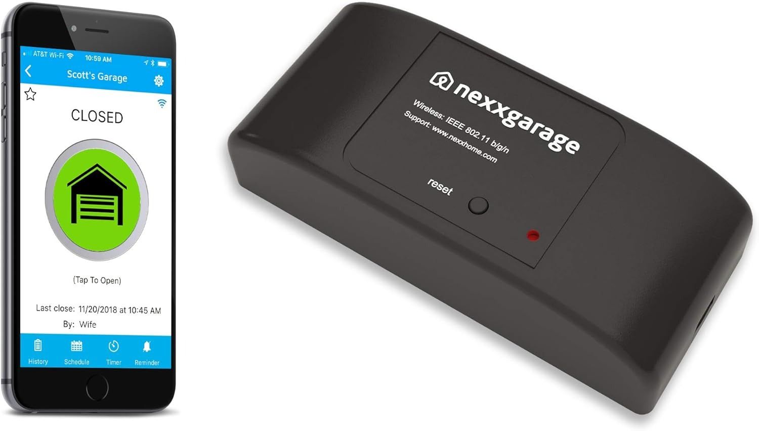 Nexx Garage NXG-100B Smart Garage Opener - Black